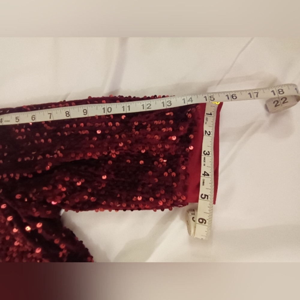 Sequins Wine Tunic Top - Picture 9 of 10